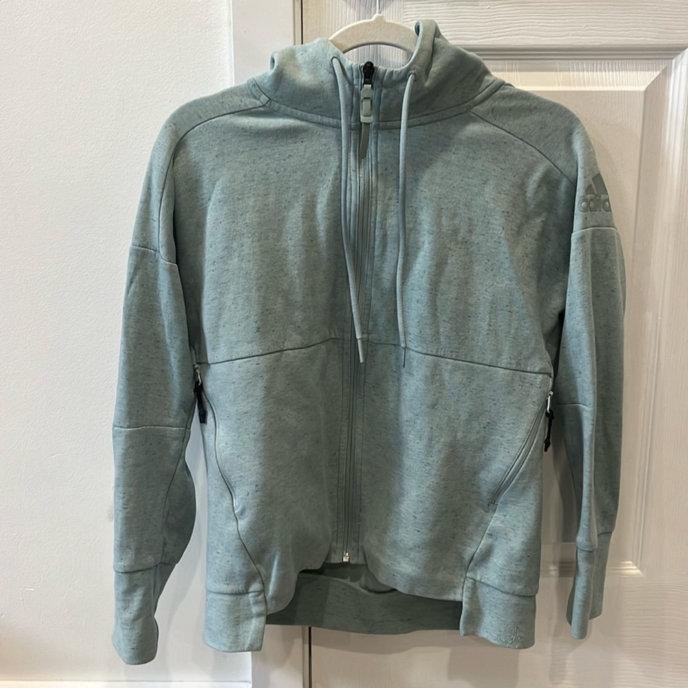 Blue adidas zip up sweater